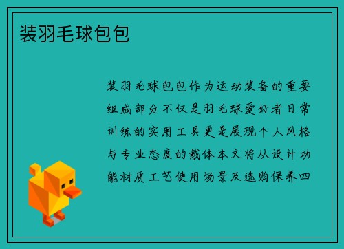 装羽毛球包包